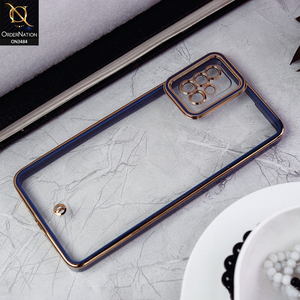 Samsung Galaxy A51 Cover - Blue -New Electroplated Side Borders Camera Protection Case