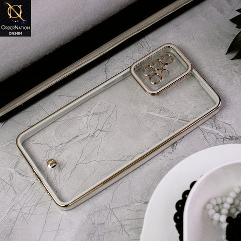 Samsung Galaxy A51 Cover - White -New Electroplated Side Borders Camera Protection Case