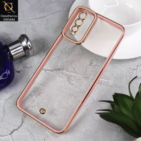 Vivo Y20i Cover - Pink - New Electroplated Side Borders Camera Protection Case