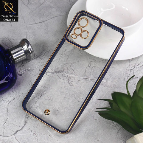 vivo Y33t Cover - Blue - New Electroplated Side Borders Camera Protection Case