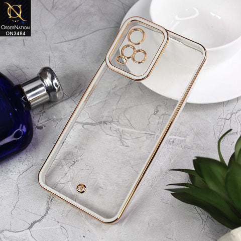 vivo Y33t Cover - White - New Electroplated Side Borders Camera Protection Case
