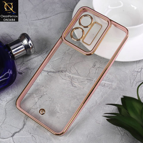 Vivo Y35 4G Cover - Pink - New Electroplated Side Borders Camera Protection Case