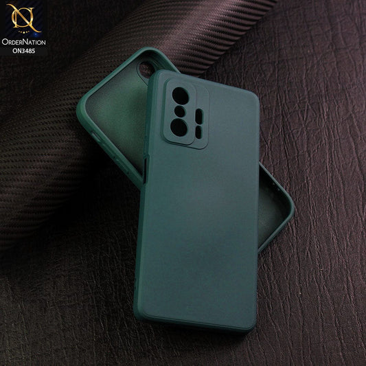 Xiaomi 11T Pro Cover - Dark Green - ONation Silica Gel Series - HQ Liquid Silicone Elegant Colors Camera Protection Soft Case