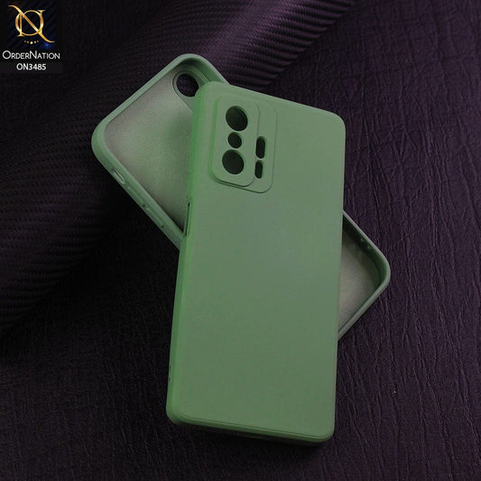 Xiaomi 11T Cover - Light Green - ONation Silica Gel Series - HQ Liquid Silicone Elegant Colors Camera Protection Soft Case