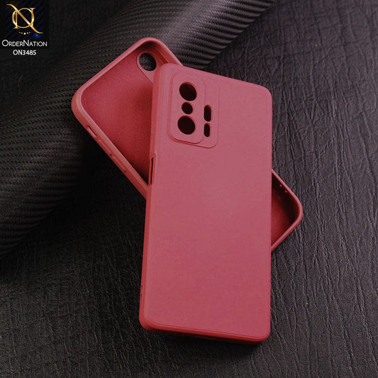 Xiaomi 11T Cover - Red - ONation Silica Gel Series - HQ Liquid Silicone Elegant Colors Camera Protection Soft Case