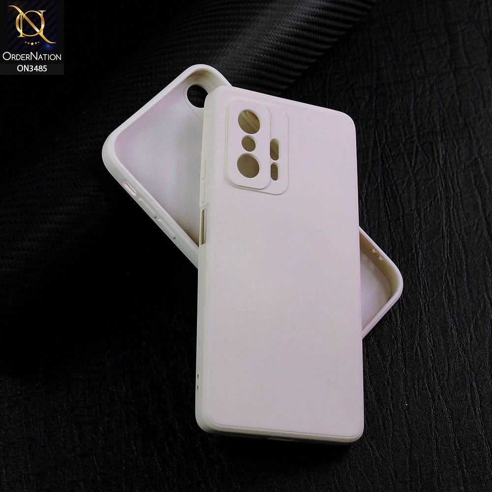 Xiaomi 11T Cover - Off-White (Not Pure White) - ONation Silica Gel Series - HQ Liquid Silicone Elegant Colors Camera Protection Soft Case