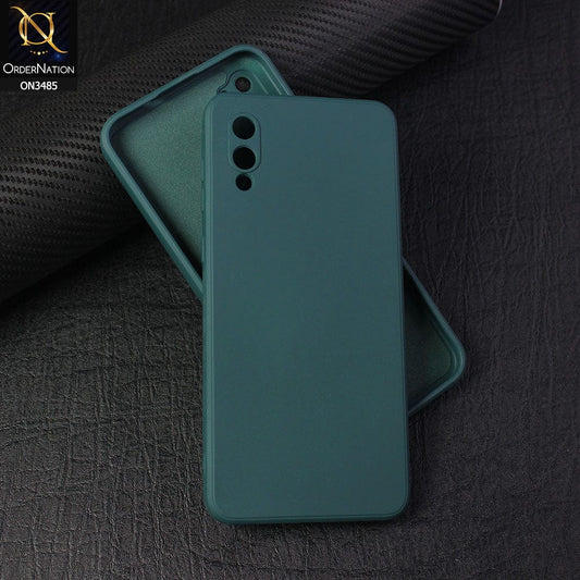 Samsung Galaxy A02 Cover - Dark Green - ONation Silica Gel Series - HQ Liquid Silicone Elegant Colors Camera Protection Soft Case