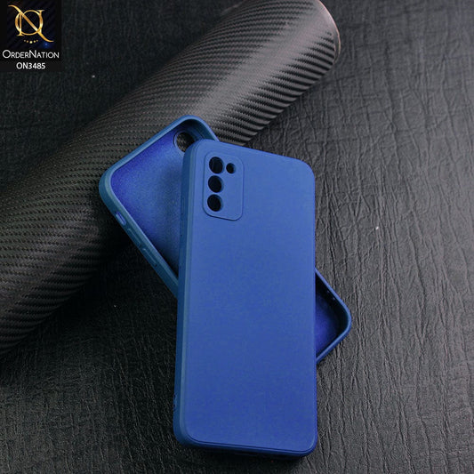 Samsung Galaxy M02s Cover - Blue - ONation Silica Gel Series - HQ Liquid Silicone Elegant Colors Camera Protection Soft Case