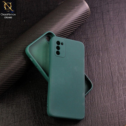 Samsung Galaxy M02s Cover - Dark Green - ONation Silica Gel Series - HQ Liquid Silicone Elegant Colors Camera Protection Soft Case