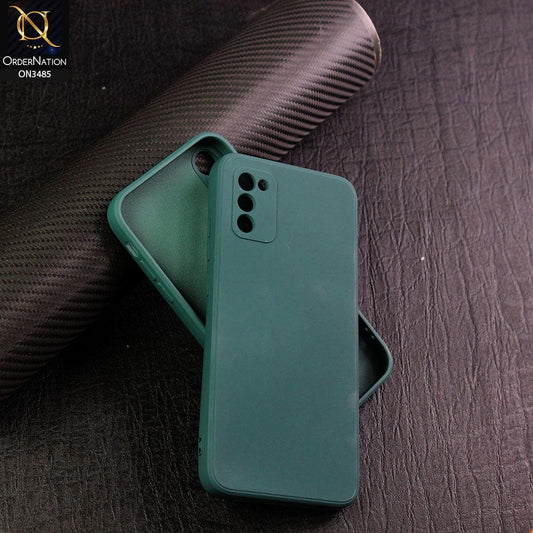 Samsung Galaxy A03s Cover - Dark Green - ONation Silica Gel Series - HQ Liquid Silicone Elegant Colors Camera Protection Soft Case