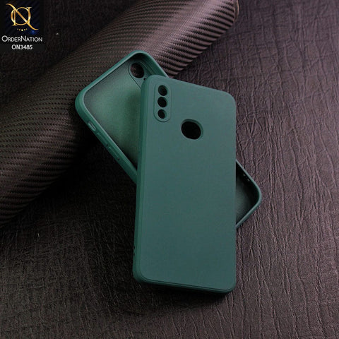 Samsung Galaxy A10s Cover - Dark Green - ONation Silica Gel Series - HQ Liquid Silicone Elegant Colors Camera Protection Soft Case