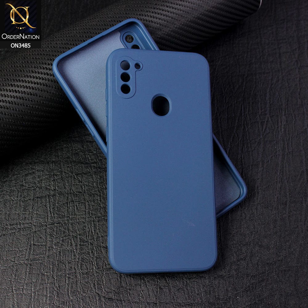 Samsung Galaxy A11 Cover - Blue - ONation Silica Gel Series - HQ Liquid Silicone Elegant Colors Camera Protection Soft Case