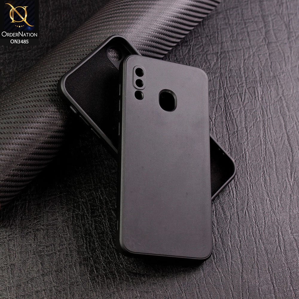 Samsung Galaxy A30 Cover - Black - ONation Silica Gel Series - HQ Liquid Silicone Elegant Colors Camera Protection Soft Case