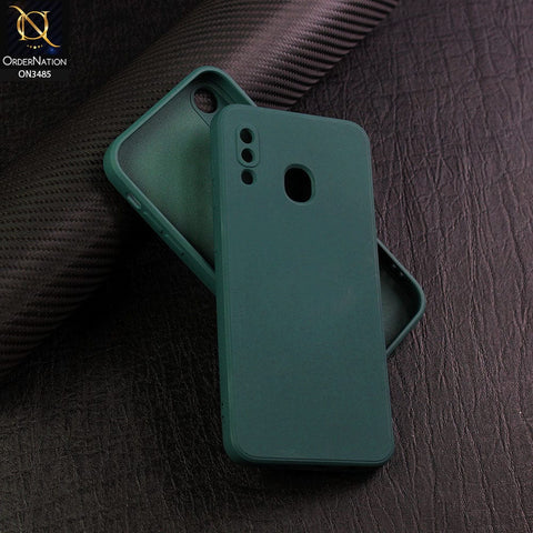 Samsung Galaxy A30 Cover - Dark Green - ONation Silica Gel Series - HQ Liquid Silicone Elegant Colors Camera Protection Soft Case