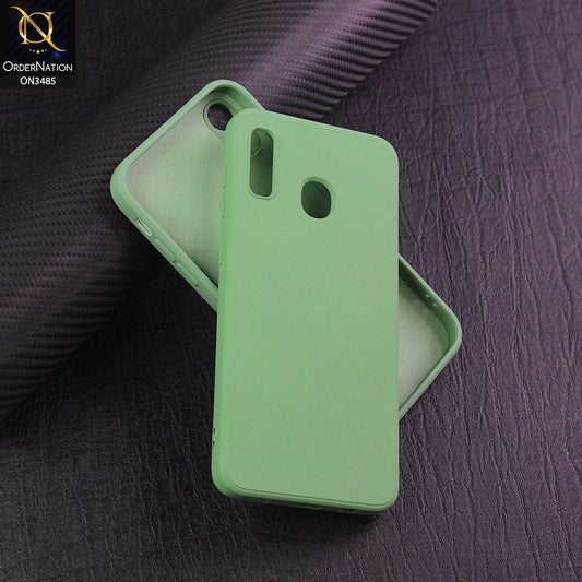 Samsung Galaxy A20 Cover - Light Green - ONation Silica Gel Series - HQ Liquid Silicone Elegant Colors Camera Protection Soft Case