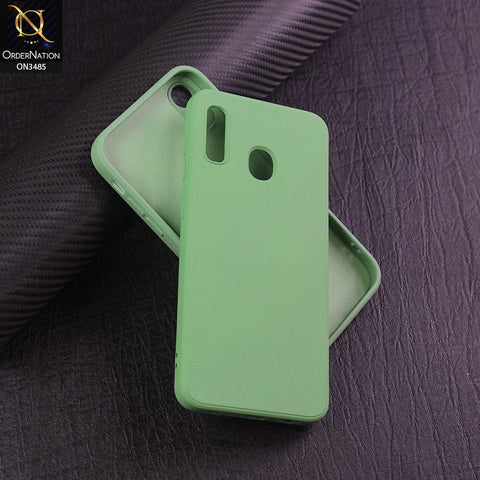 Samsung Galaxy A20 Cover - Light Green - ONation Silica Gel Series - HQ Liquid Silicone Elegant Colors Camera Protection Soft Case