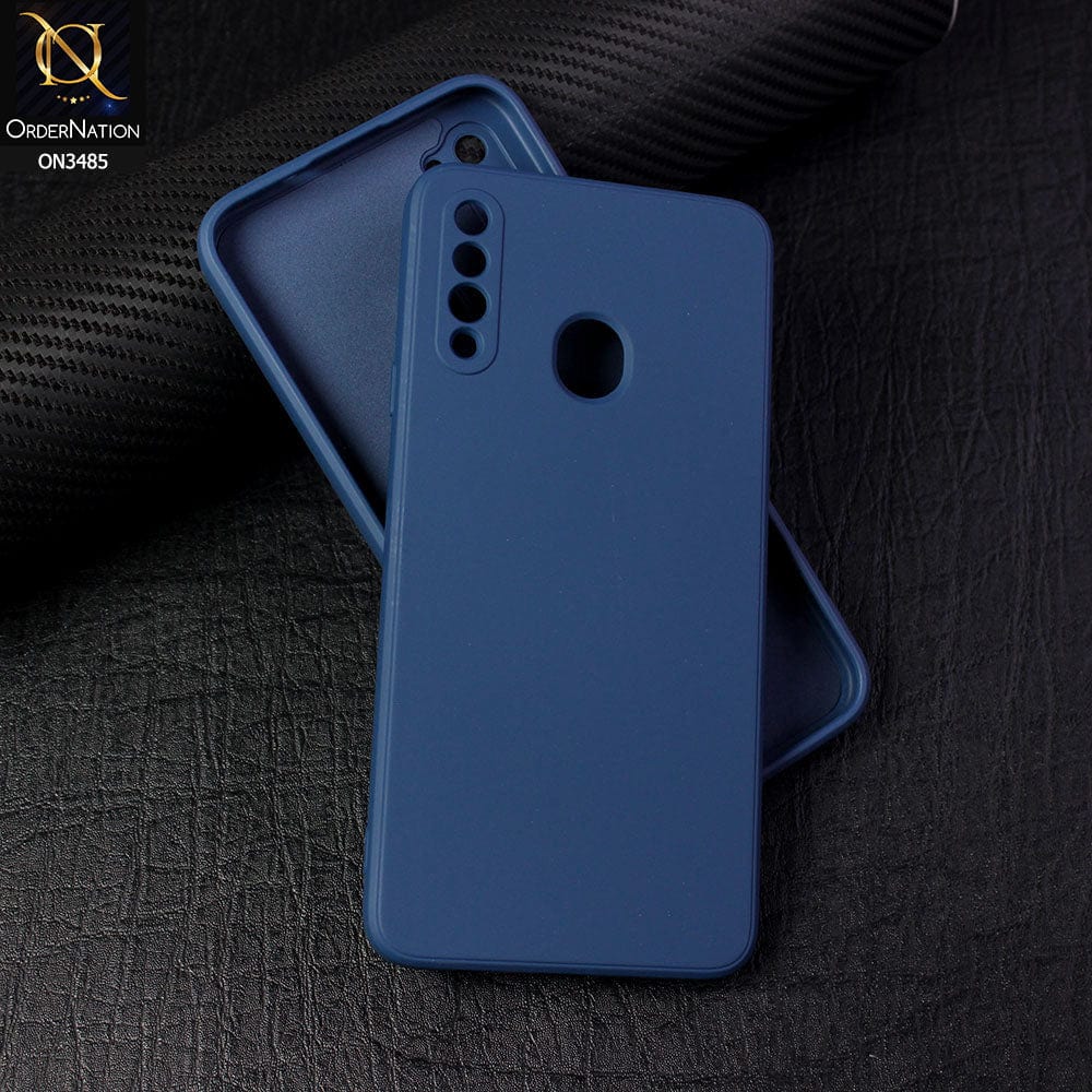 Samsung Galaxy A20s Cover - Blue - ONation Silica Gel Series - HQ Liquid Silicone Elegant Colors Camera Protection Soft Case