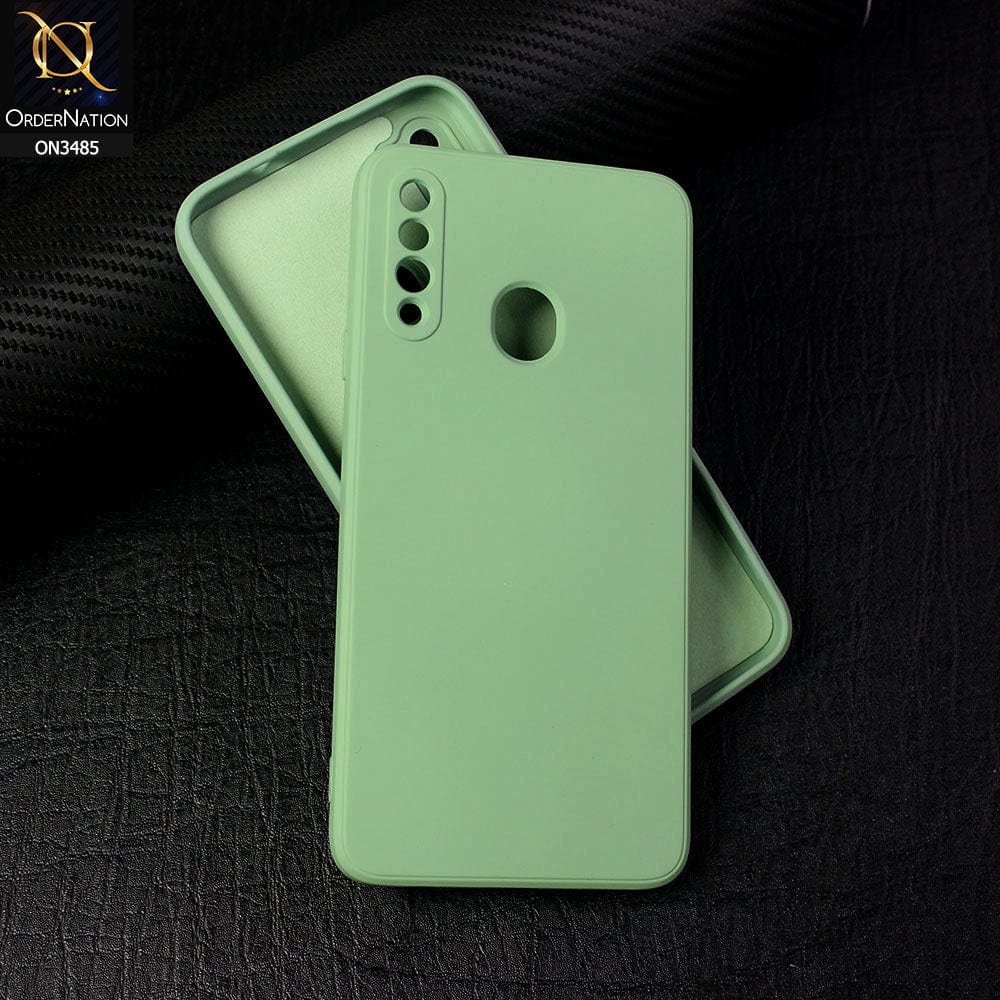 Samsung Galaxy A20s Cover - Light Green - ONation Silica Gel Series - HQ Liquid Silicone Elegant Colors Camera Protection Soft Case