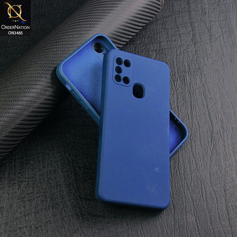 Samsung Galaxy A21s Cover - Blue - ONation Silica Gel Series - HQ Liquid Silicone Elegant Colors Camera Protection Soft Case