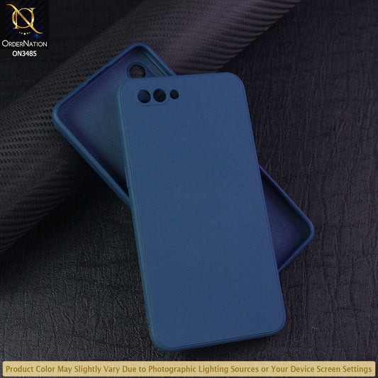 Oppo A3s Cover - Blue - ONation Silica Gel Series - HQ Liquid Silicone Elegant Colors Camera Protection Soft Case