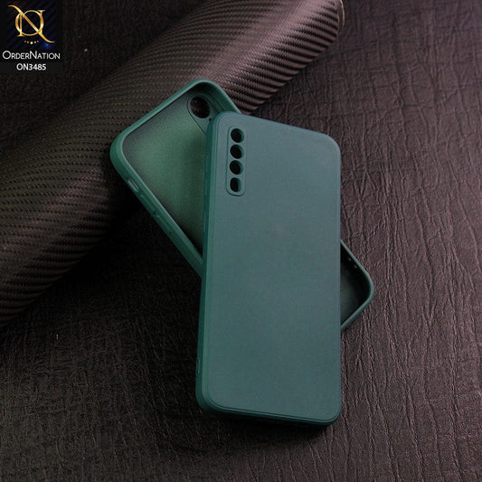 Samsung Galaxy A50 Cover - Dark Green - ONation Silica Gel Series - HQ Liquid Silicone Elegant Colors Camera Protection Soft Case