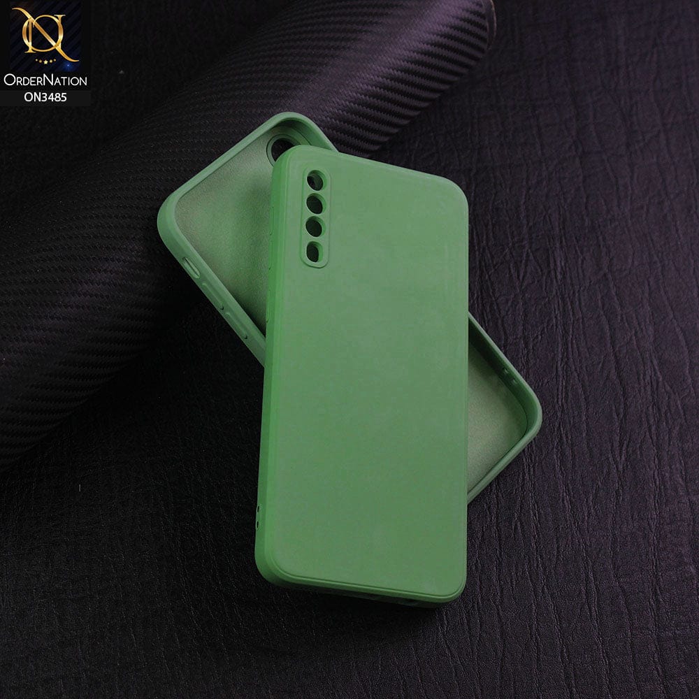 Samsung Galaxy A50s Cover - Light Green - ONation Silica Gel Series - HQ Liquid Silicone Elegant Colors Camera Protection Soft Case