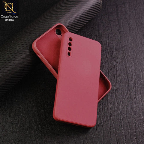 Samsung Galaxy A50s Cover - Red - ONation Silica Gel Series - HQ Liquid Silicone Elegant Colors Camera Protection Soft Case