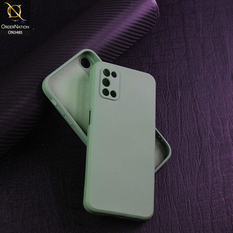 Oppo A92 Cover - Light Green - ONation Silica Gel Series - HQ Liquid Silicone Elegant Colors Camera Protection Soft Case