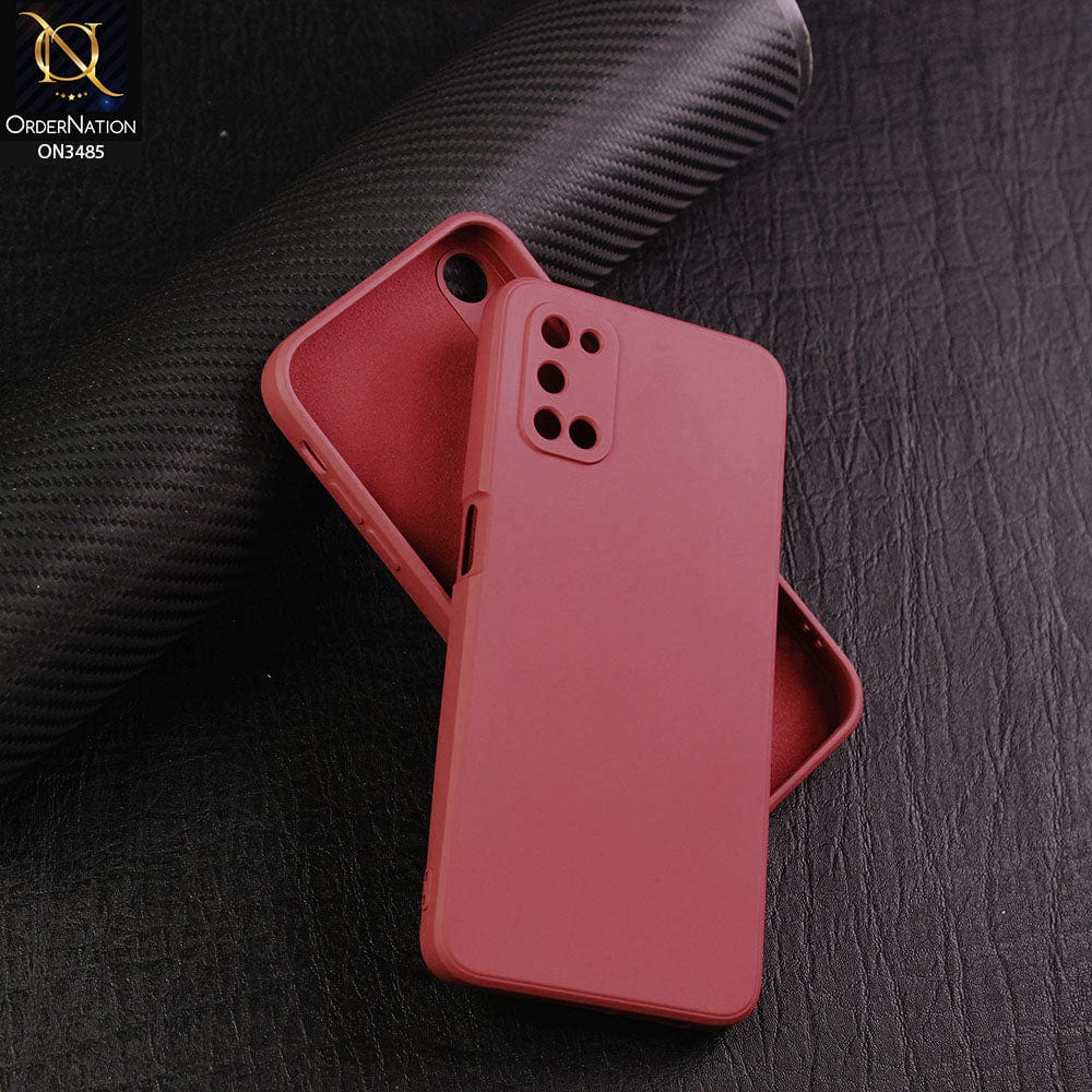 Oppo A92 Cover - Red - ONation Bold Series - HQ Liquid Silicone Elegant Colors Camera Protection Soft Case