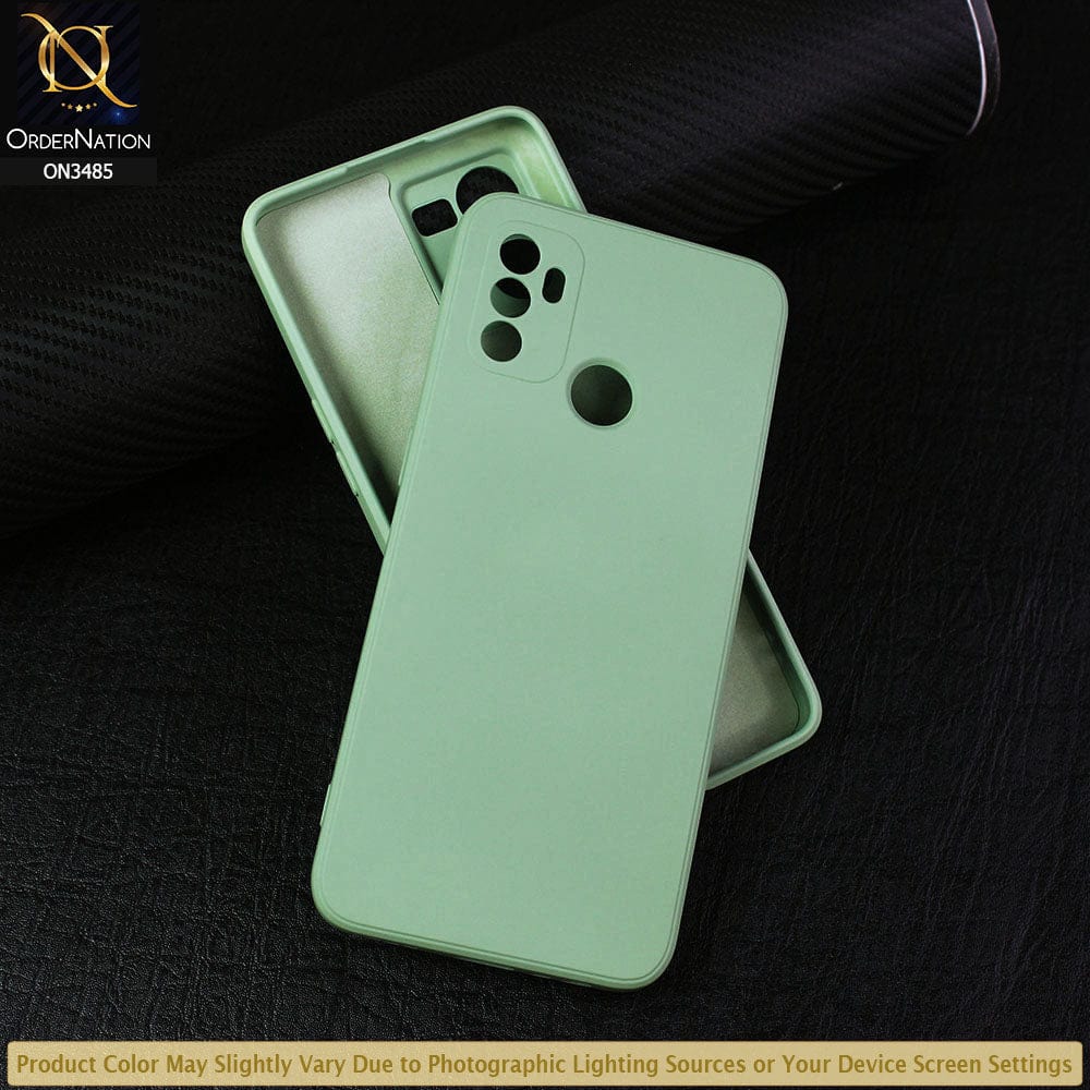 Oppo A53 Cover - Light Green - ONation Silica Gel Series - HQ Liquid Silicone Elegant Colors Camera Protection Soft Case