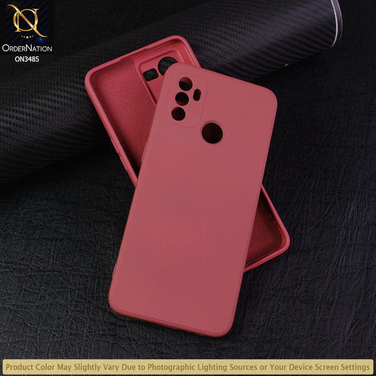 Oppo A53s Cover - Red - ONation Silica Gel Series - HQ Liquid Silicone Elegant Colors Camera Protection Soft Case