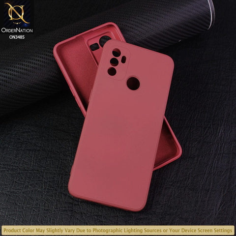 Oppo A53 Cover - Red - ONation Silica Gel Series - HQ Liquid Silicone Elegant Colors Camera Protection Soft Case