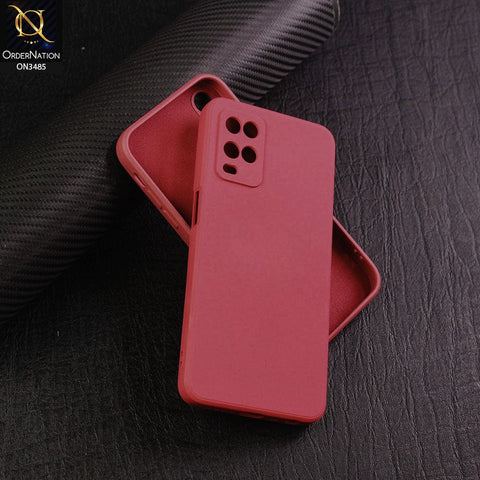 Oppo A54 4G Cover - Red - ONation Silica Gel Series - HQ Liquid Silicone Elegant Colors Camera Protection Soft Case