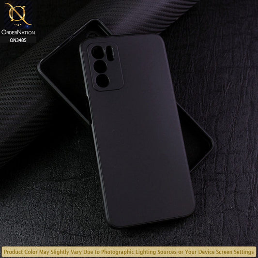 Oppo A16 Cover - Black - ONation Silica Gel Series - HQ Liquid Silicone Elegant Colors Camera Protection Soft Case