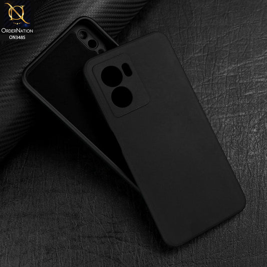 Oppo A56s  Cover - Black - ONation Silica Gel Series - HQ Liquid Silicone Elegant Colors Camera Protection Soft Case