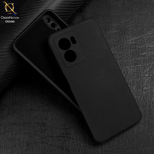 Oppo A57 5G  Cover - Black - ONation Silica Gel Series - HQ Liquid Silicone Elegant Colors Camera Protection Soft Case
