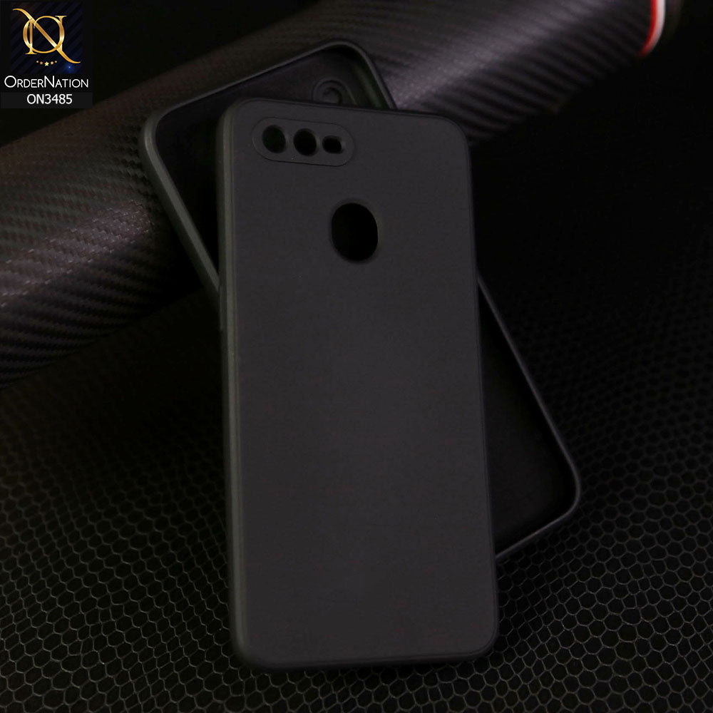 Oppo A5s Cover - Black - ONation Silica Gel Series - HQ Liquid Silicone Elegant Colors Camera Protection Soft Case