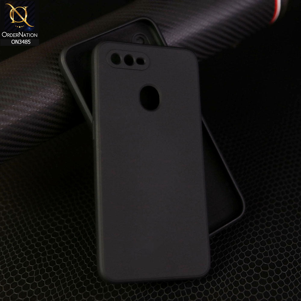 Oppo A12 Cover - Black - ONation Silica Gel Series - HQ Liquid Silicone Elegant Colors Camera Protection Soft Case