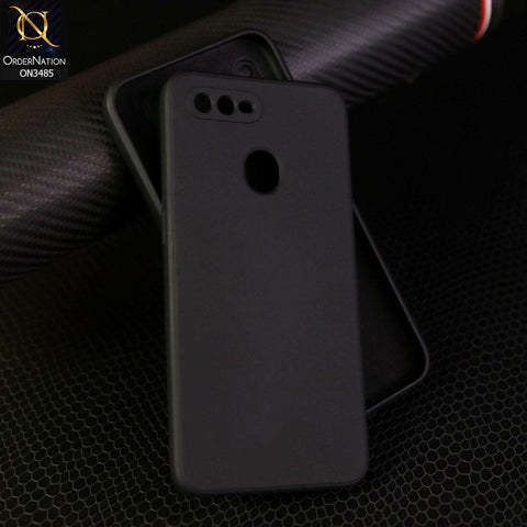 Oppo A5s Cover - Black - ONation Silica Gel Series - HQ Liquid Silicone Elegant Colors Camera Protection Soft Case