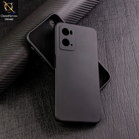 Oppo A76 Cover - Black - ONation Silica Gel Series - HQ Liquid Silicone Elegant Colors Camera Protection Soft Case
