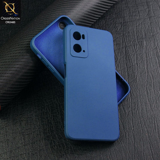 Oppo A76 Cover - Blue - ONation Silica Gel Series - HQ Liquid Silicone Elegant Colors Camera Protection Soft Case