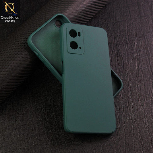 Oppo A76 Cover - Dark Green - ONation Silica Gel Series - HQ Liquid Silicone Elegant Colors Camera Protection Soft Case