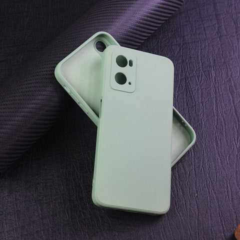 Oppo A76 Cover - Light Green - ONation Silica Gel Series - HQ Liquid Silicone Elegant Colors Camera Protection Soft Case
