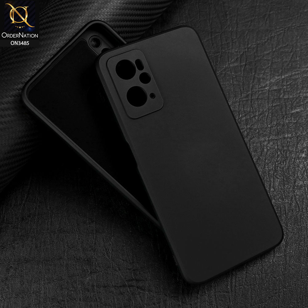 Oppo A76  Cover - Black - ONation Silica Gel Series - HQ Liquid Silicone Elegant Colors Camera Protection Soft Case