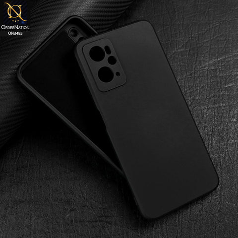 Oppo A76  Cover - Black - ONation Silica Gel Series - HQ Liquid Silicone Elegant Colors Camera Protection Soft Case