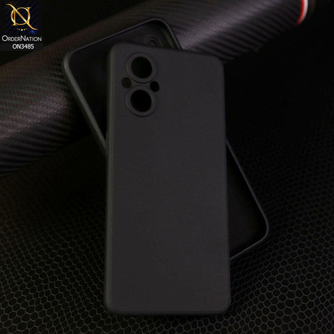 Oppo A96 5G Cover - Black - ONation Silica Gel Series - HQ Liquid Silicone Elegant Colors Camera Protection Soft Case