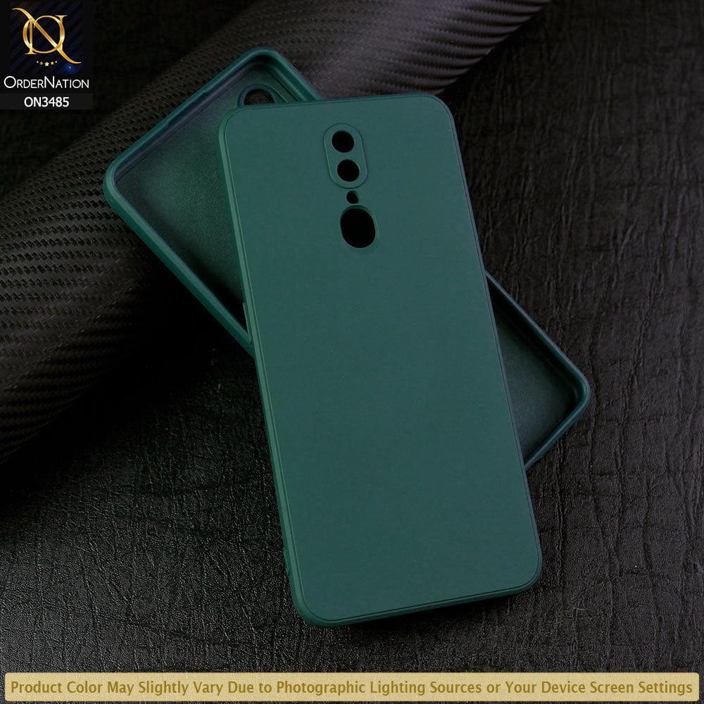 Oppo F11 Cover - Dark Green - ONation Silica Gel Series - HQ Liquid Silicone Elegant Colors Camera Protection Soft Case