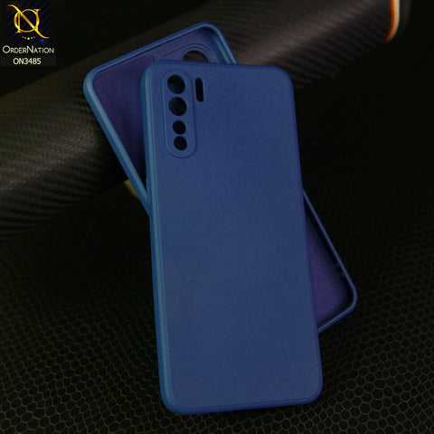 Oppo F15 Cover - Blue - ONation Silica Gel Series - HQ Liquid Silicone Elegant Colors Camera Protection Soft Case