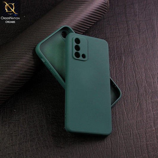 Oppo A74 Cover - Dark Green - ONation Silica Gel Series - HQ Liquid Silicone Elegant Colors Camera Protection Soft Case