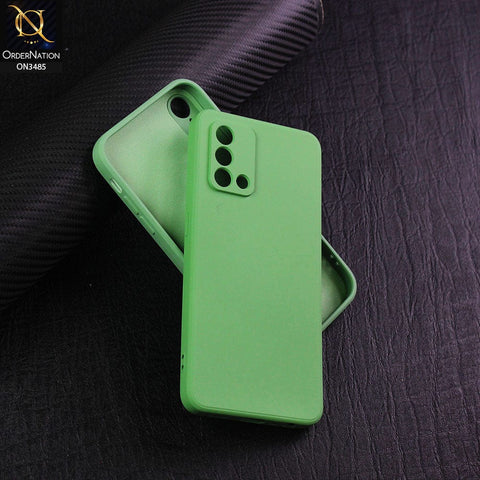 Oppo Reno 6 Lite Cover - Light Green - ONation Silica Gel Series - HQ Liquid Silicone Elegant Colors Camera Protection Soft Case